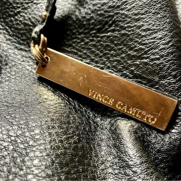 Vintage Vince Camuto genuine leather black purse with gold buckle and trim - Picture 3 of 6